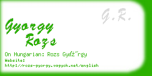 gyorgy rozs business card